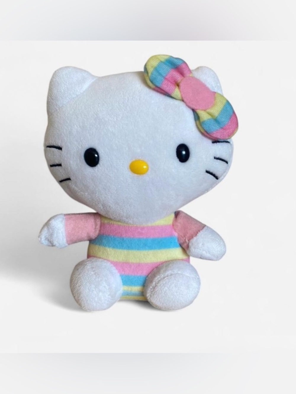 2014 Ty x Sanrio Pastel Striped Cotton Candy Hello Kitty Plushie